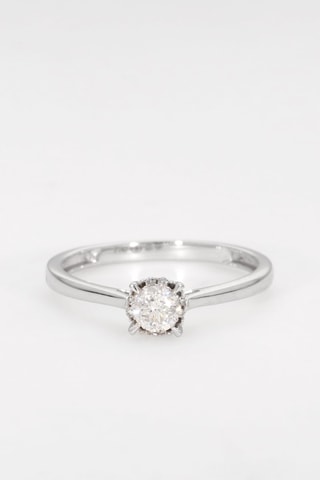 Solitaire Amoureuse - Or blanc et diamants