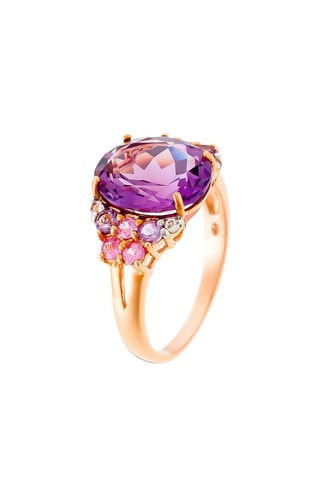 Ring Filtre d'Amour- Roségoud, Amethist, Saffieren, Topazen,