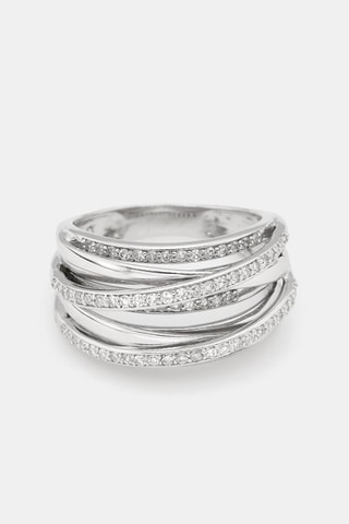 Bague Entrelacs Voltaire - Or blanc et diamants