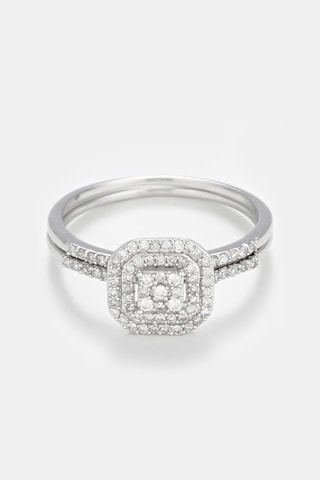 Bague Antique - Or blanc et diamants