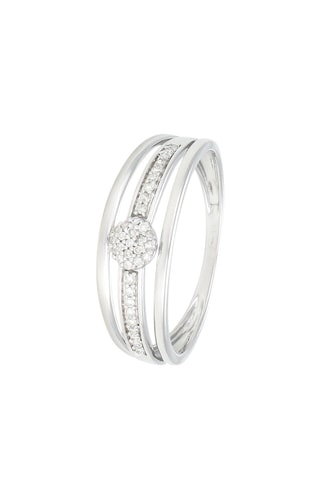 Triple bague Jelena - Or blanc et diamants