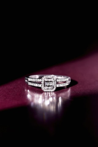 Bague Brillants Baguettes - Or blanc et diamants