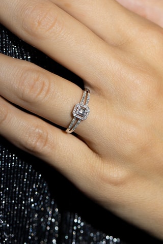 Bague Brillants Baguettes - Or blanc et diamants