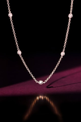 Collier Sunshine Or rose et diamants
