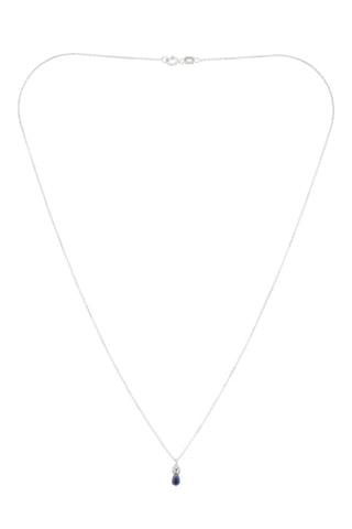 Pendentif Larme de Saphir - Or blanc, saphir et diamants