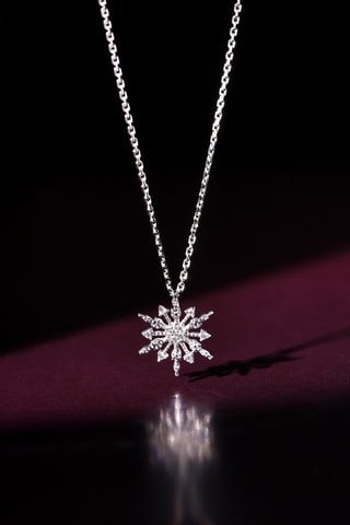 Pendentif Fraicheur PM - Or blanc et diamants