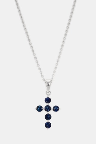 Pendentif Kyra - Or blanc et saphirs