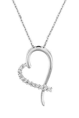 Pendentif Tender Heart - Or blanc et diamants