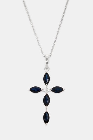 Pendentif Antonelle - Or blanc, saphirs et diamant