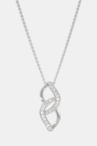 Pendentif Double Boucles - Or blanc et diamants