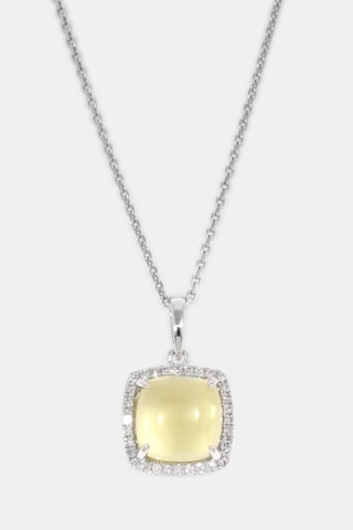 Pendentif Mélinda - Or blanc, diamants et quartz