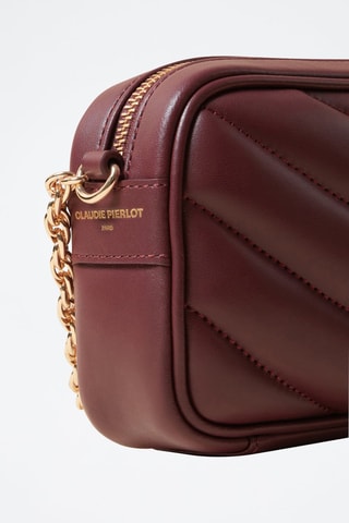 Sac bandoulière en cuir de mouton - Bordeaux