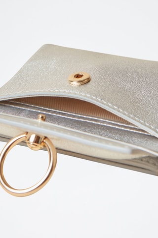 Porte-cartes en cuir - Argenté