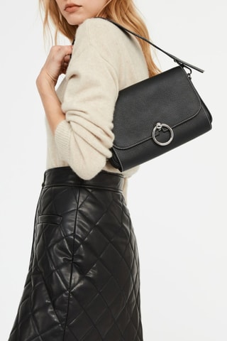 Sac porté épaule en cuir - Noir