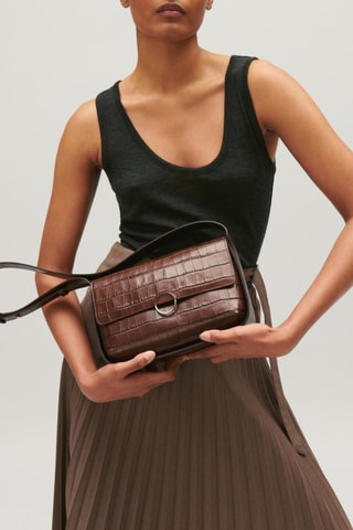 Sac bandoulière en cuir - Marron