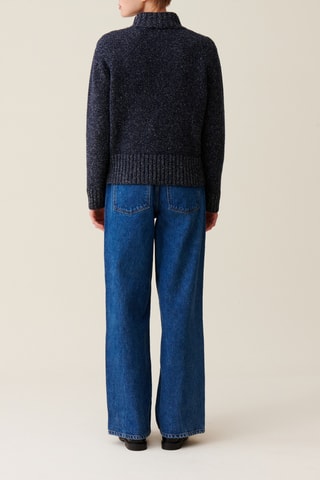 Pull en laine et soie - Bleu marine