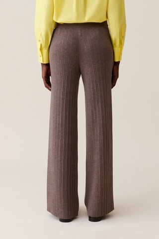 Pantalon wide legs en laine - Taupe