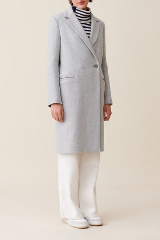 Veste longue en laine - Gris clair