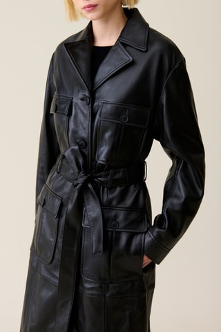 Manteau en cuir - Noir