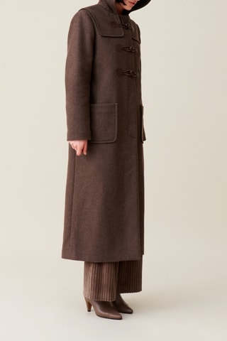 Duffle-coat en laine - Marron