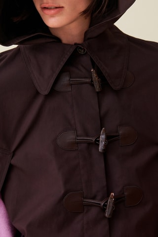 Cape à capuche - Marron foncé