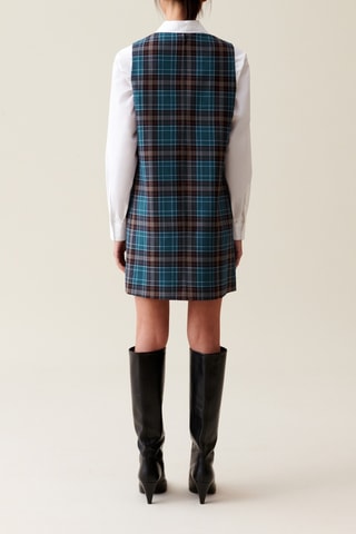 Robe droite en laine - Bleu