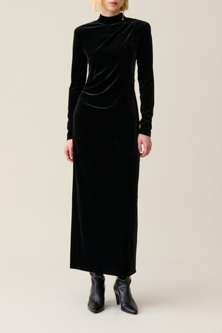 Robe longue en velours - Noir