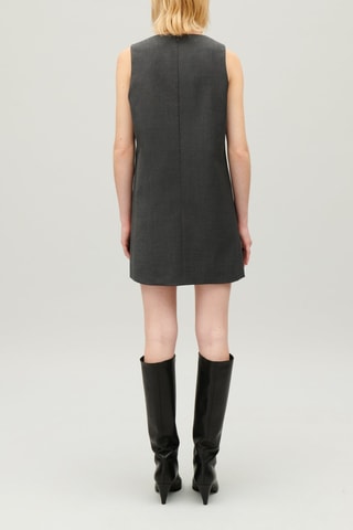 Robe trapèze en laine - Gris