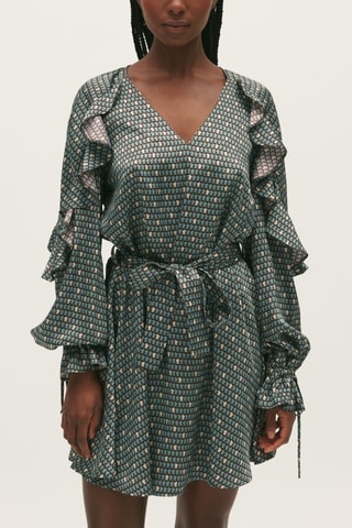 Robe patineuse - Vert d'eau et noir