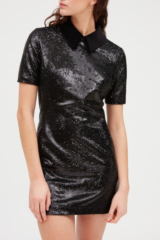 Robe courte en sequin - Noir