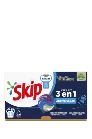 Lessive capsules Skip 3-en-1 Active Clean - 38 lavages