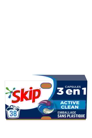 3 x Lessive capsules Skip 3-en-1 Active Clean - 38 lavages