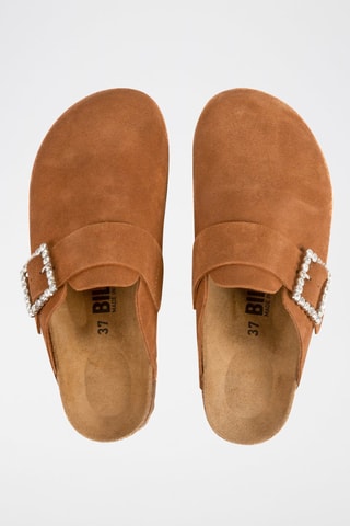 Sabot in pelle scamosciata - Cammello