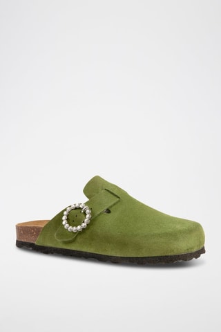 Sabot in pelle scamosciata - Verde