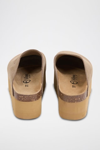 Sabot platform in pelle - Marrone