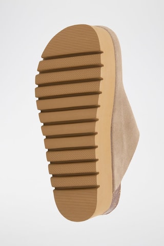 Sabot platform in pelle - Marrone