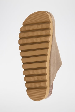 Sabot platform in pelle - Marrone