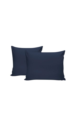 2 fundas de almohada de algodón reforzado 57 hilos/cm² Tonne Marie - Azul noche