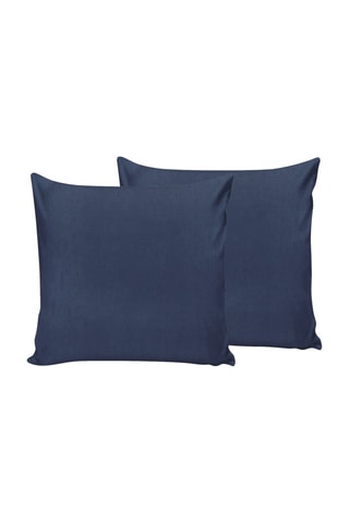2 fundas de almohada de algodón 61 hilos/cm² - Azul oscuro