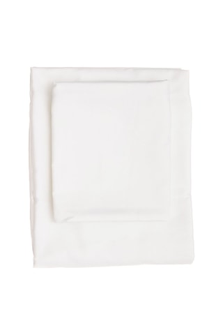 Sábana bajera de satén de algodón 82 hilos/cm² - Blanco