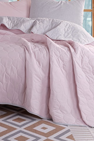 Juego de nórdico de algodón 120 hilos/cm² Solid - Rosa y gris