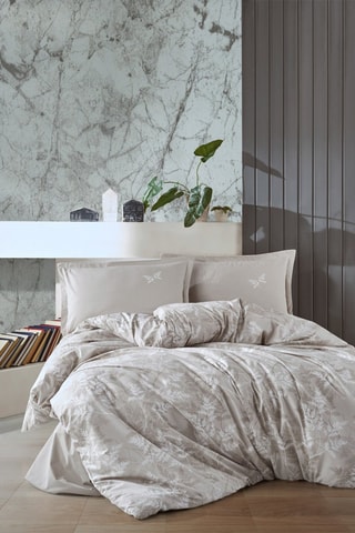 Conjunto de edredão Natur em algodão reforçado 120gr/m² - Cinzento