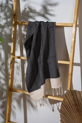 Toalla de mano Baliksirti - Negro - 40 x 100 cm