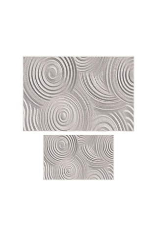 2 alfombras de baño - Gris oscuro - 50 x 60/60 x 100 cm