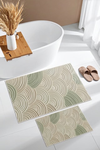 2 alfombras de baño - Verde - 50 x 60/60 x 100 cm