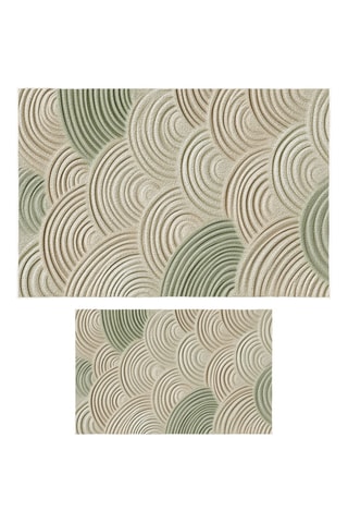 2 alfombras de baño - Verde - 50 x 60/60 x 100 cm