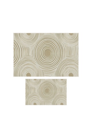 2 alfombras de baño - Beige - 50 x 60/60 x 100 cm