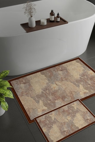 2 alfombras de baño - Burdeos - 50 x 60/60 x 100 cm