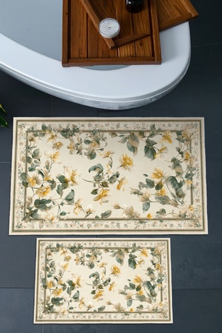 2 alfombras de baño - Beige - 50 x 60/60 x 100 cm