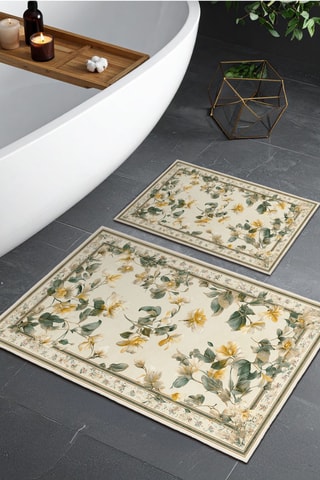 2 alfombras de baño - Beige - 50 x 60/60 x 100 cm